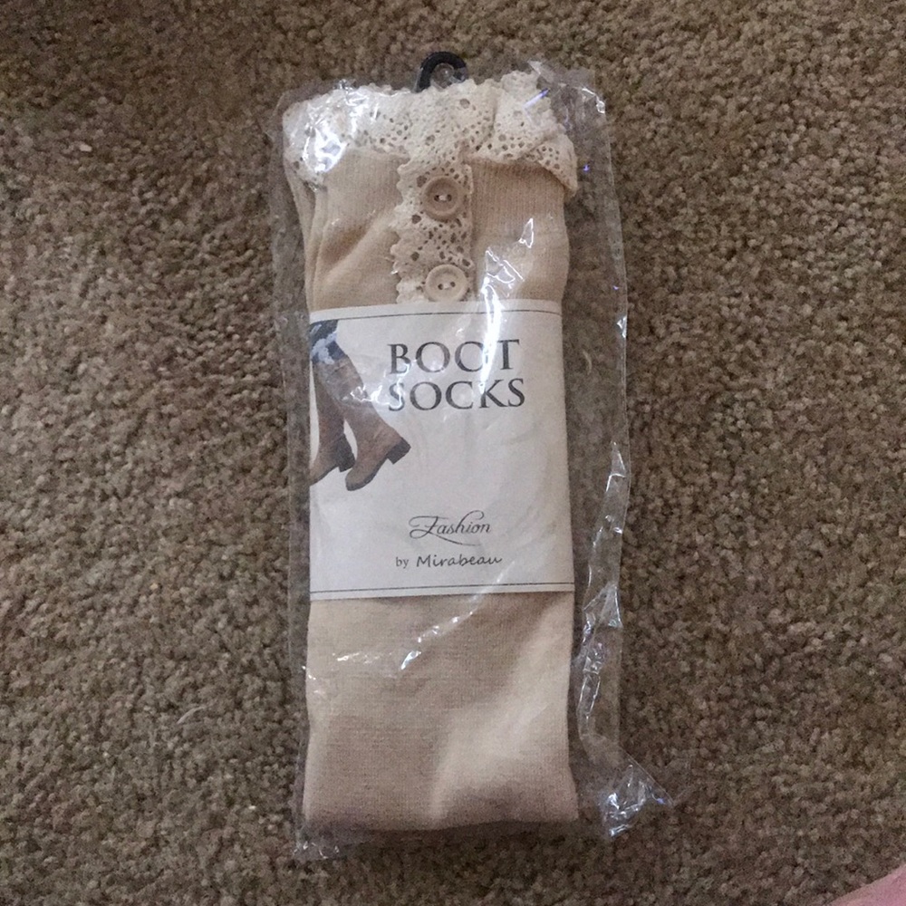 Tan Boot Socks Size 7-10